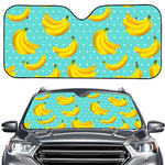 Polka Dot Banana Pattern Print Car Windshield Sun Shade