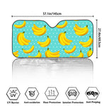 Polka Dot Banana Pattern Print Car Windshield Sun Shade