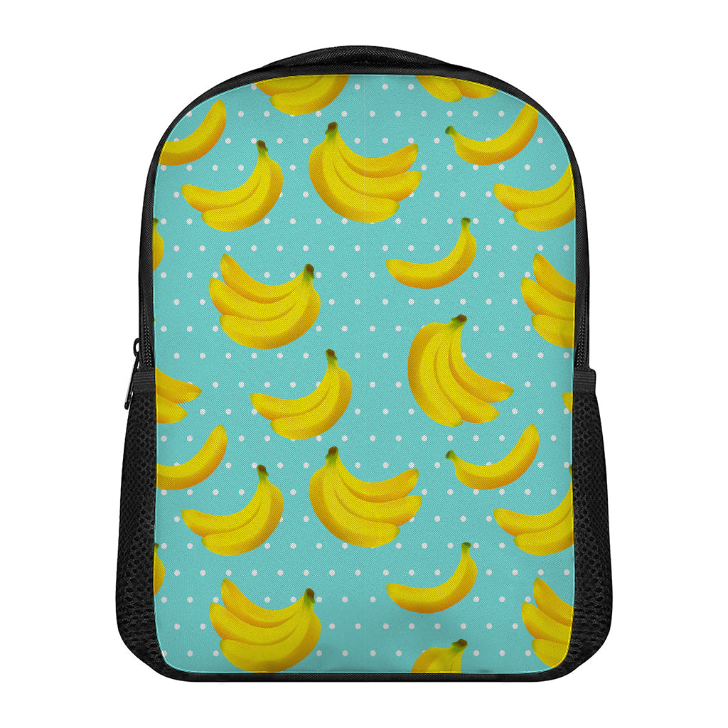 Polka Dot Banana Pattern Print Casual Backpack
