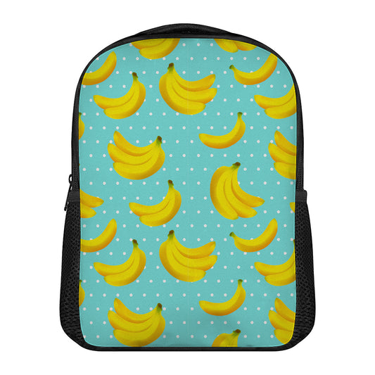 Polka Dot Banana Pattern Print Casual Backpack