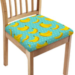 Polka Dot Banana Pattern Print Chair Cushion Cover