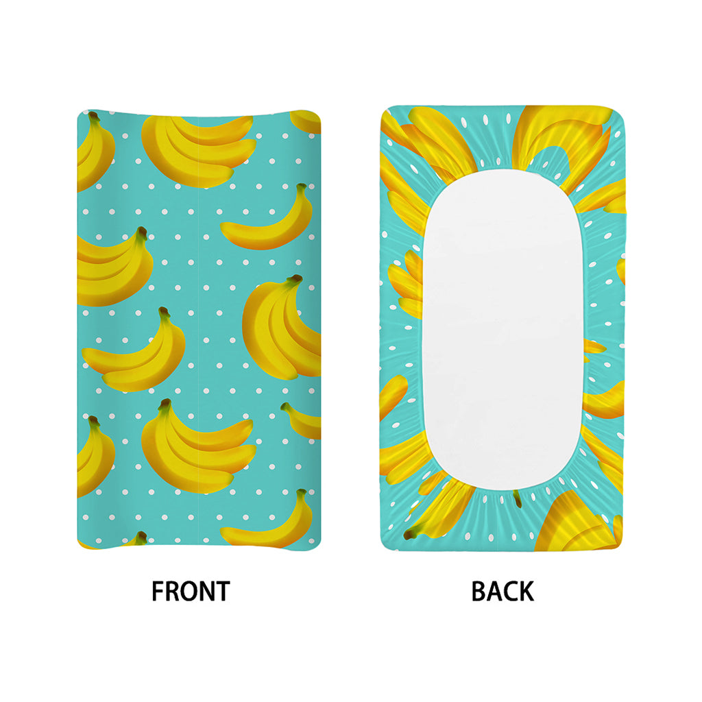 Polka Dot Banana Pattern Print Changing Pad Cover