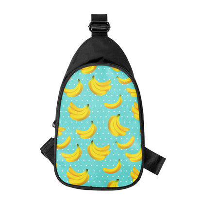 Polka Dot Banana Pattern Print Chest Bag