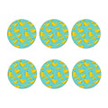 Polka Dot Banana Pattern Print Coaster Set