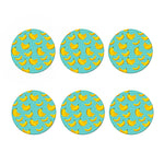 Polka Dot Banana Pattern Print Coaster Set