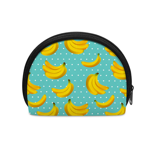 Polka Dot Banana Pattern Print Coin Purse
