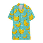Polka Dot Banana Pattern Print Cotton Hawaiian Shirt