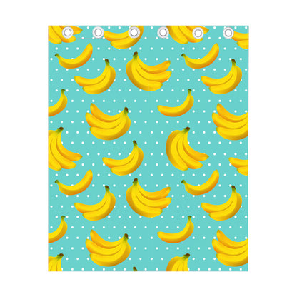 Polka Dot Banana Pattern Print Curtain