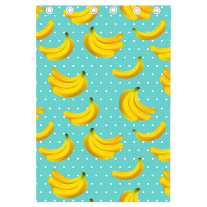 Polka Dot Banana Pattern Print Curtain
