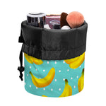 Polka Dot Banana Pattern Print Drawstring Makeup Bag