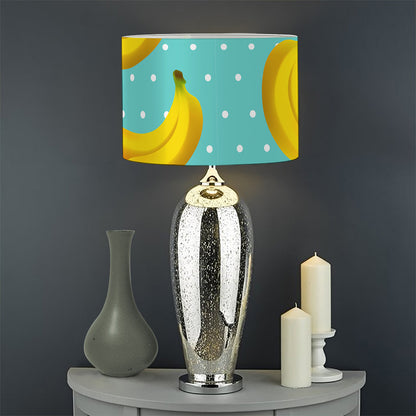 Polka Dot Banana Pattern Print Drum Lamp Shade