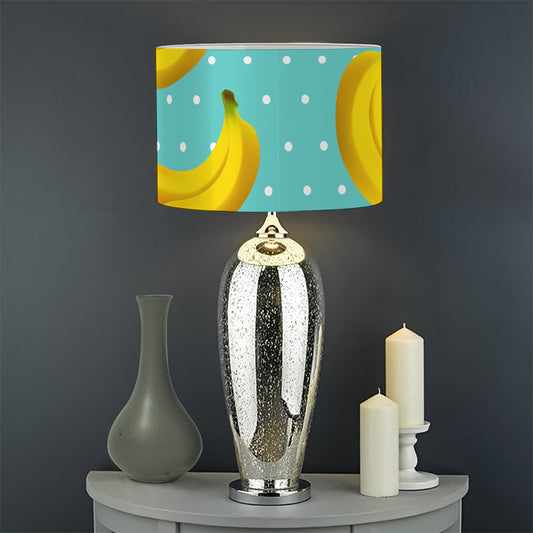 Polka Dot Banana Pattern Print Drum Lamp Shade
