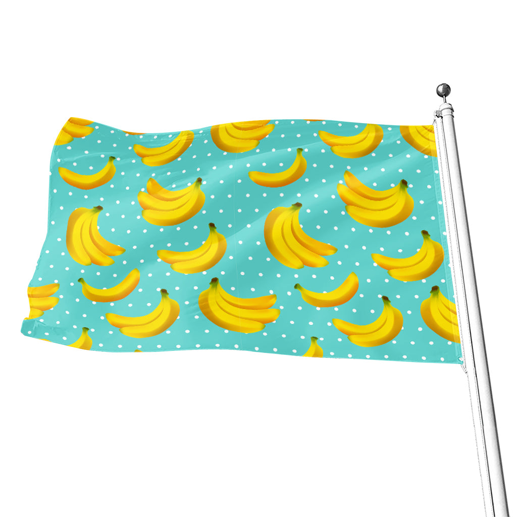 Polka Dot Banana Pattern Print Flag
