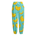 Polka Dot Banana Pattern Print Fleece Lined Knit Pants