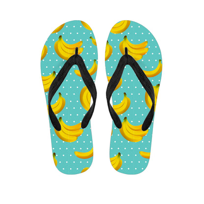 Polka Dot Banana Pattern Print Flip Flops