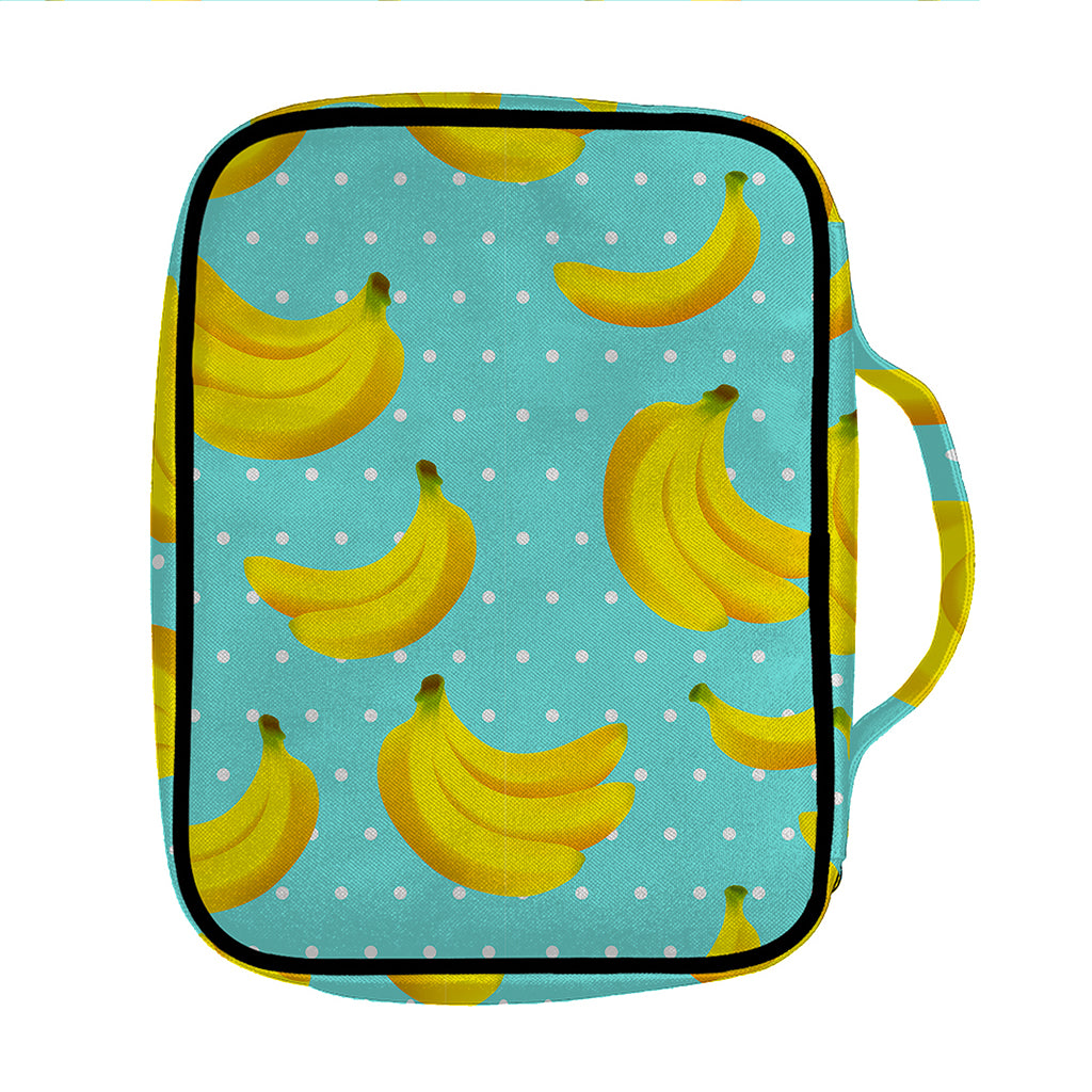 Polka Dot Banana Pattern Print Front Pocket Bible Bag