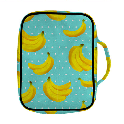 Polka Dot Banana Pattern Print Front Pocket Bible Bag