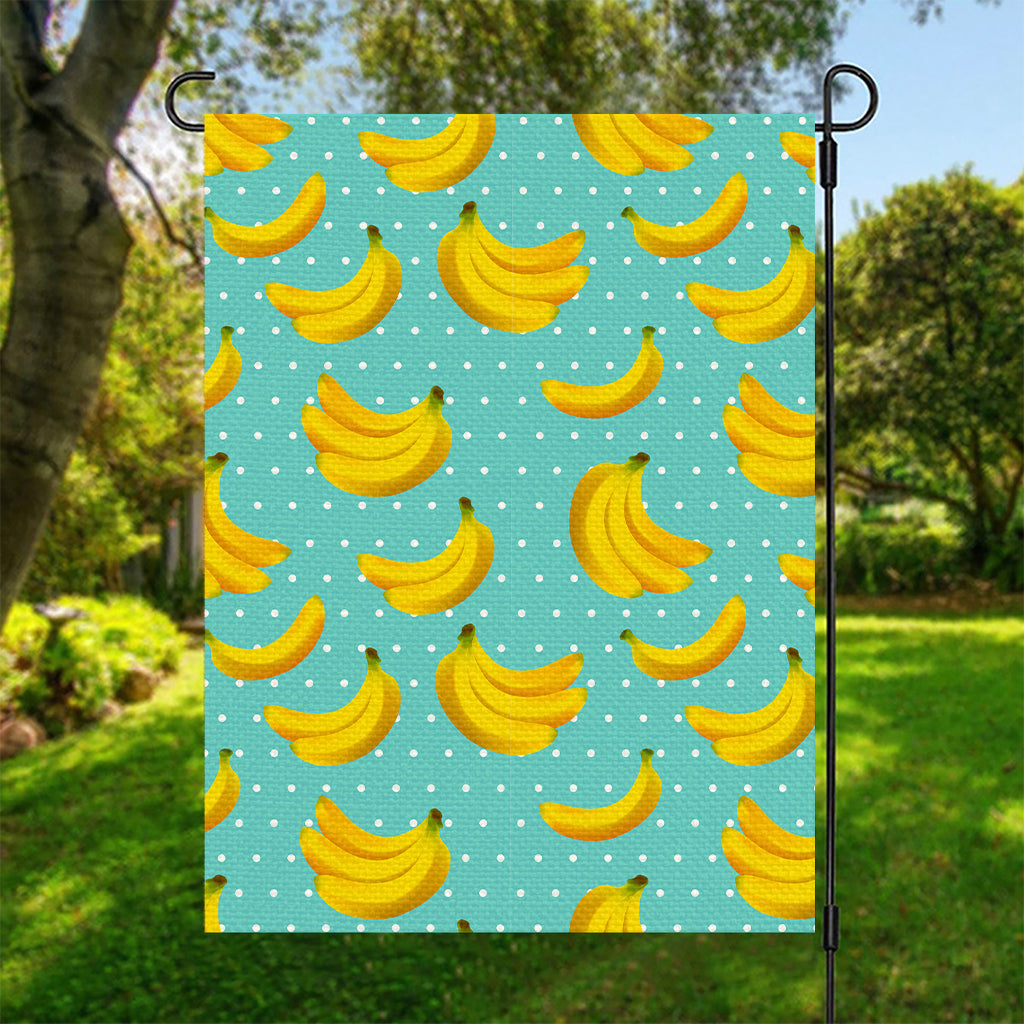 Polka Dot Banana Pattern Print Garden Flag