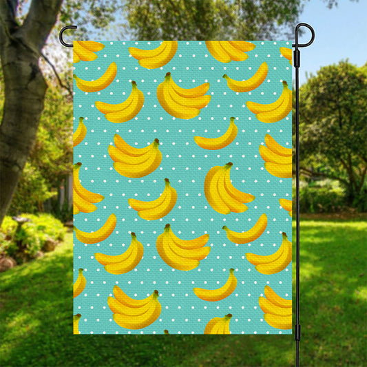 Polka Dot Banana Pattern Print Garden Flag