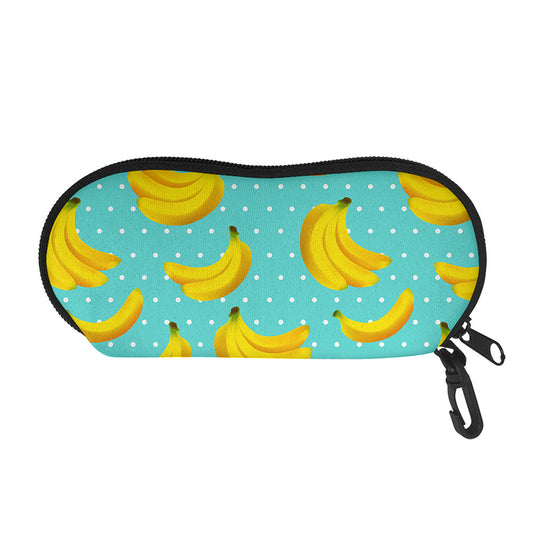 Polka Dot Banana Pattern Print Glasses Case