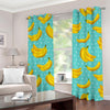 Polka Dot Banana Pattern Print Grommet Curtains