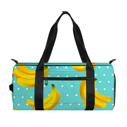 Polka Dot Banana Pattern Print Gym Bag