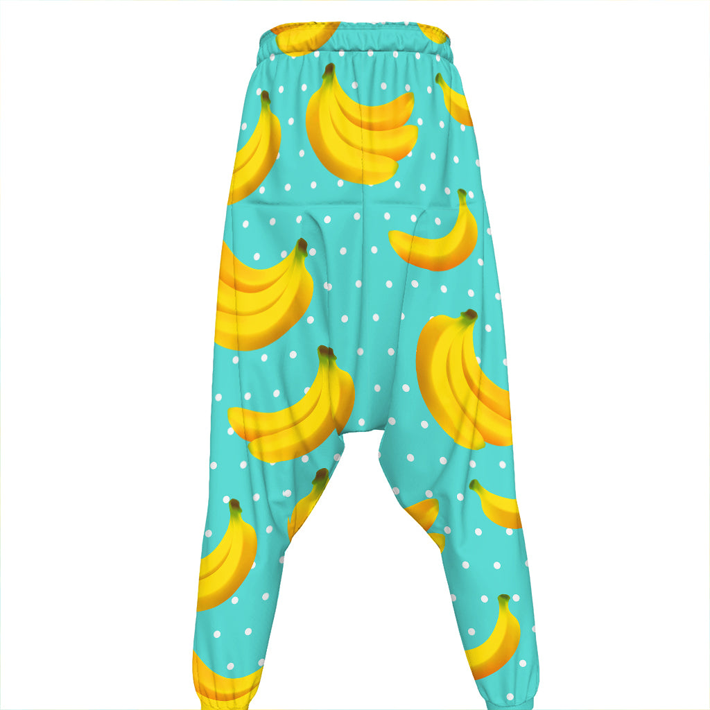 Polka Dot Banana Pattern Print Hammer Pants