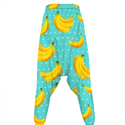 Polka Dot Banana Pattern Print Hammer Pants