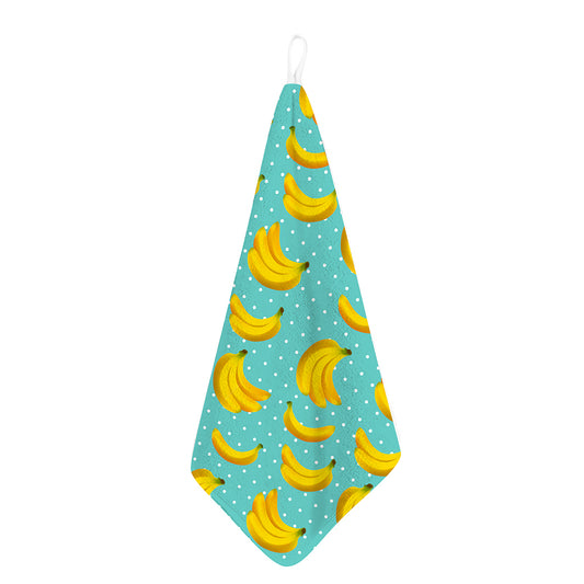 Polka Dot Banana Pattern Print Hand Towel