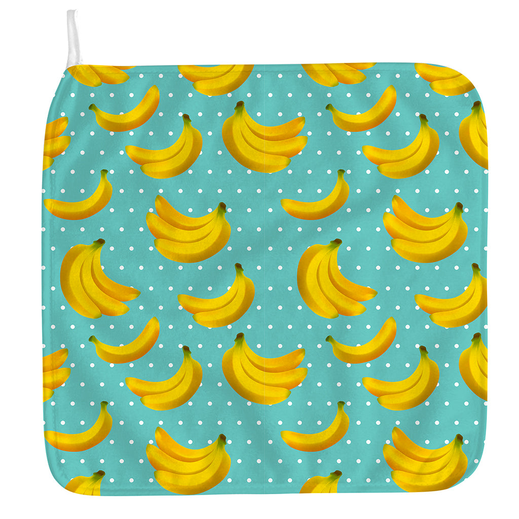 Polka Dot Banana Pattern Print Hand Towel