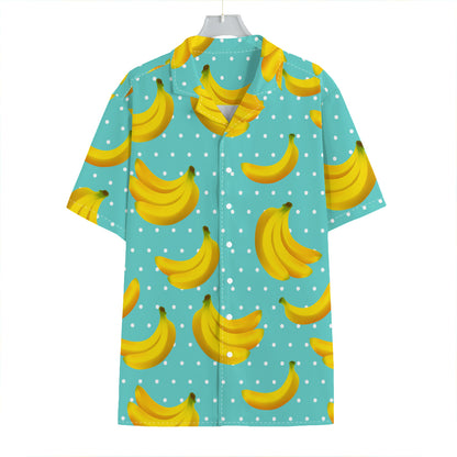 Polka Dot Banana Pattern Print Hawaiian Shirt