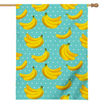 Polka Dot Banana Pattern Print House Flag