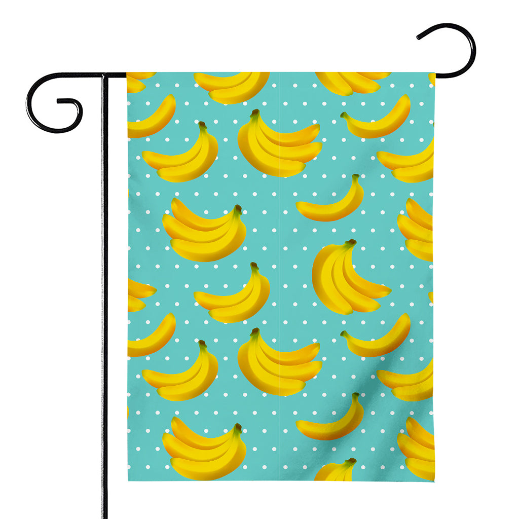 Polka Dot Banana Pattern Print House Flag