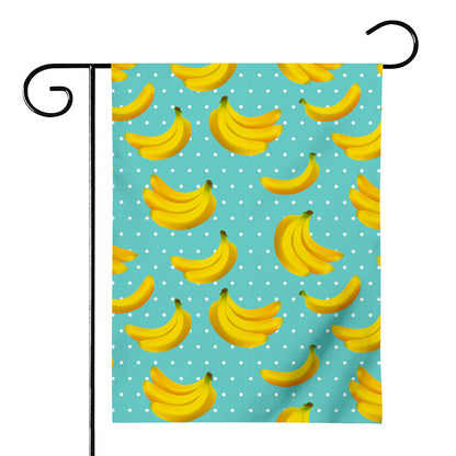 Polka Dot Banana Pattern Print House Flag