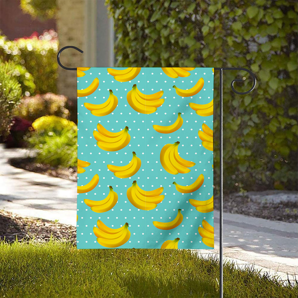 Polka Dot Banana Pattern Print House Flag