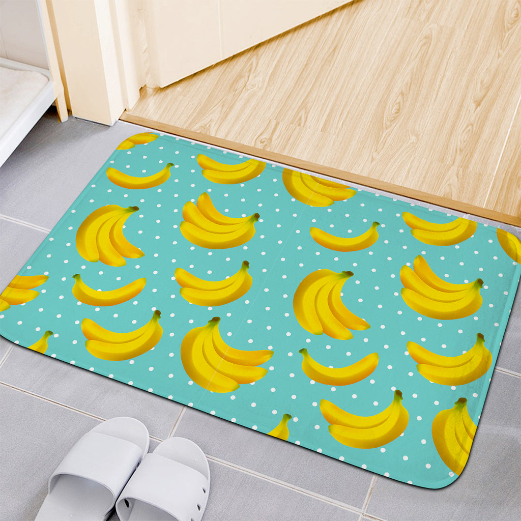 Polka Dot Banana Pattern Print Indoor Door Mat