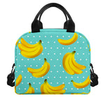 Polka Dot Banana Pattern Print Insulated Lunch Bag