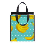 Polka Dot Banana Pattern Print Insulated Lunch Tote