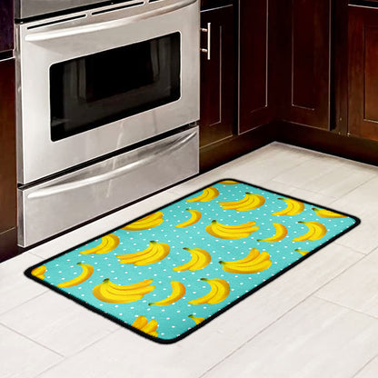 Polka Dot Banana Pattern Print Kitchen Mat