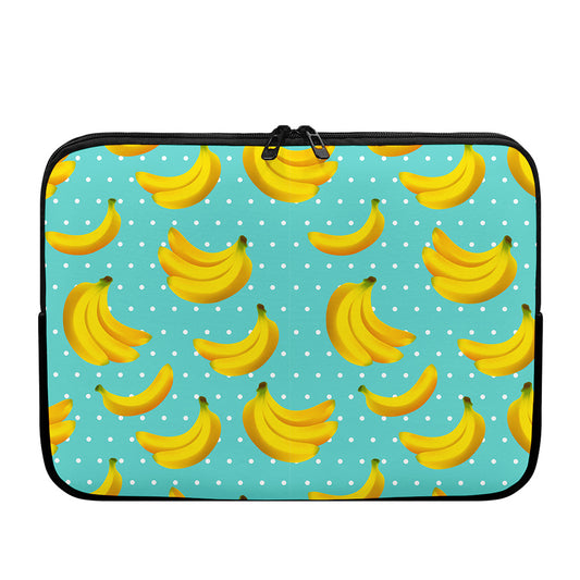 Polka Dot Banana Pattern Print Laptop Sleeve