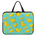 Polka Dot Banana Pattern Print Laptop Sleeve With Handle