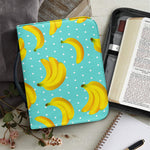 Polka Dot Banana Pattern Print Leather Bible Cover