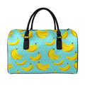 Polka Dot Banana Pattern Print Leather Duffel Bag