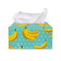 Polka Dot Banana Pattern Print Leather Tissue Box Cover