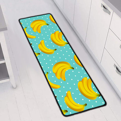 Polka Dot Banana Pattern Print Long Kitchen Mat