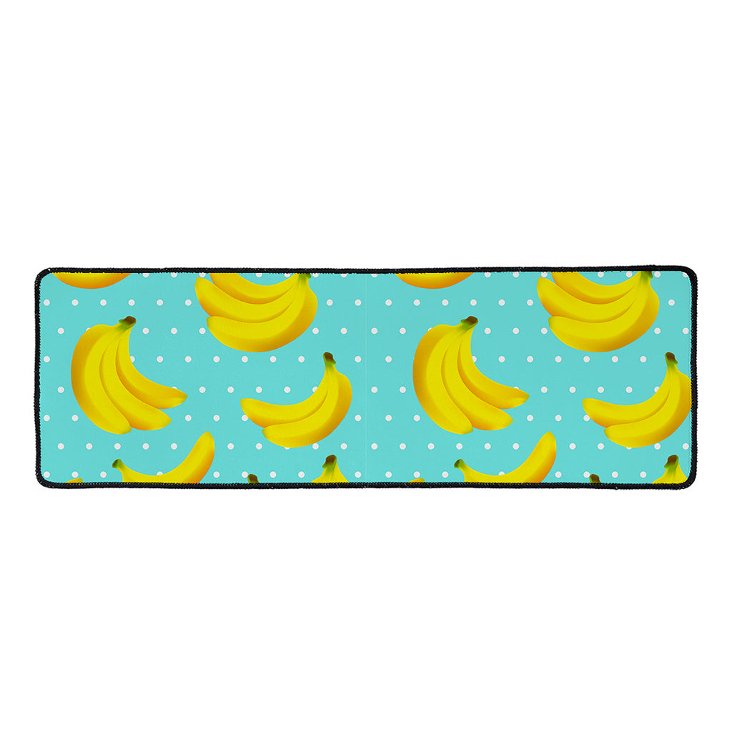 Polka Dot Banana Pattern Print Long Kitchen Mat