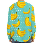 Polka Dot Banana Pattern Print Long Sleeve Baseball Jersey