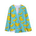 Polka Dot Banana Pattern Print Long Sleeve Short Coat