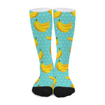Polka Dot Banana Pattern Print Long Socks