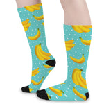 Polka Dot Banana Pattern Print Long Socks